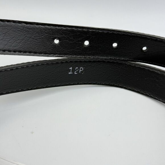 Women Snakeskin Pattern Dress Belt Slim Red Size 12 Gold Buckle - Picture 3 of 16